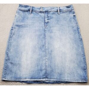 NYDJ Straight Jean Skirt Womens 14 Blue Denim Lift Tuck Technology Medium Wash